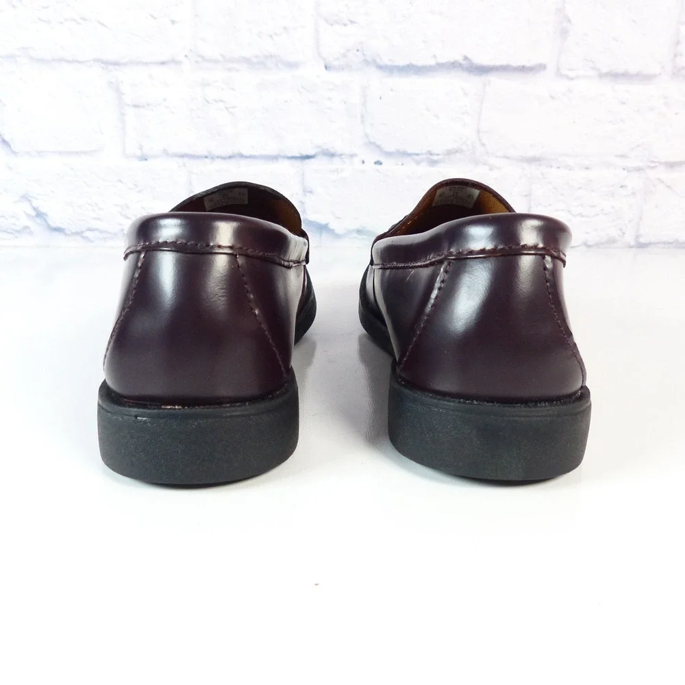 Sperry Colton Penny Loafer Leather Boys 5M Burgundy Dress Shoes Dark Brown NWOB